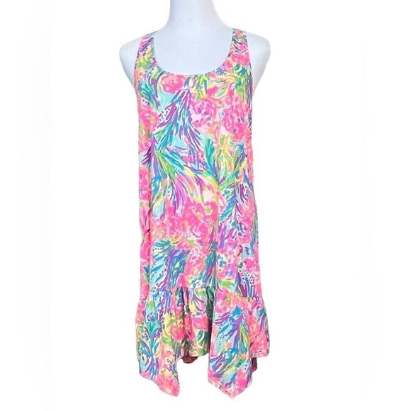 Lilly Pulitzer 24576 Hampton Tank Dress Fan Sea Coverup Retails $138 sz SMALL - Picture 1 of 10